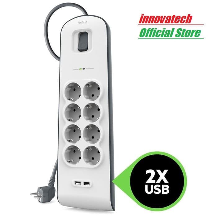 Belkin BSV804VF2M Surge Protector colokan listrik anti petir 8 outlet