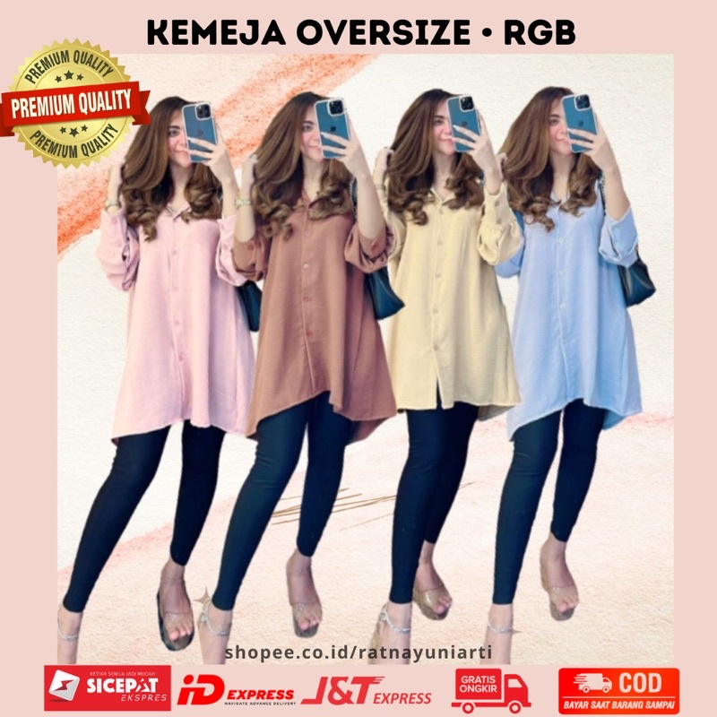 KEMEJA OVERSIZE RGB ORIGINAL - kemeja oversize crinkle kemeja oversize rgb kemeja import kemeja over