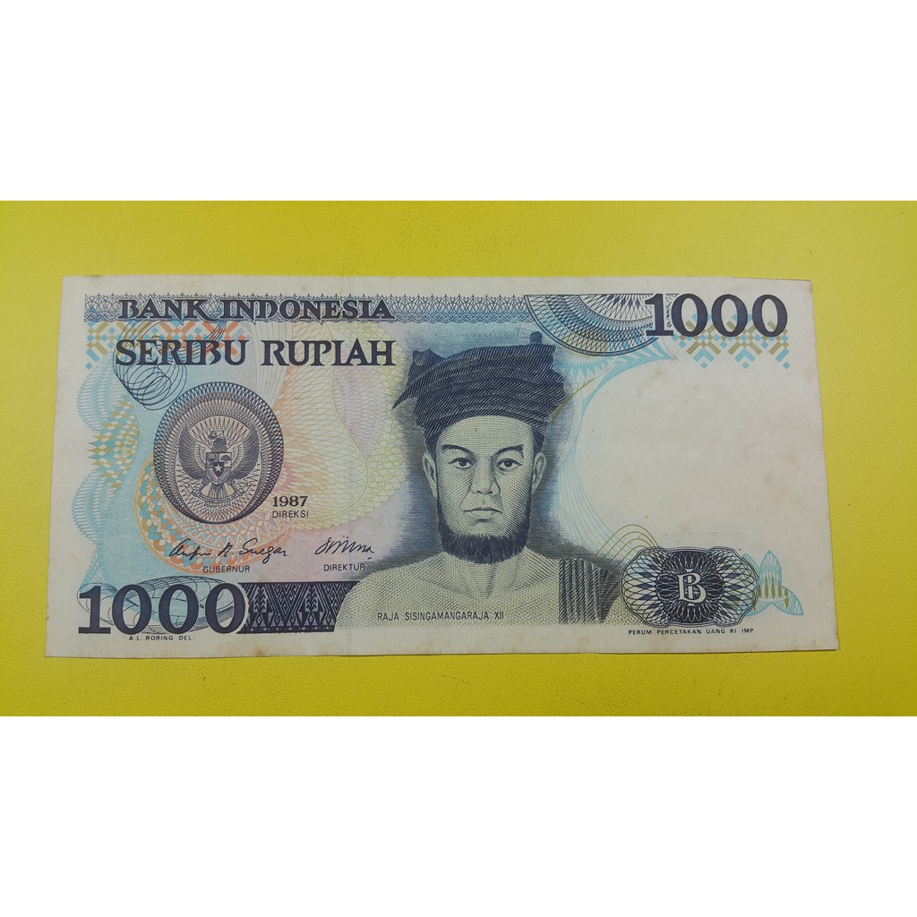 Uang Kuno Indonesia 1000 Rupiah Tahun 1987 EF