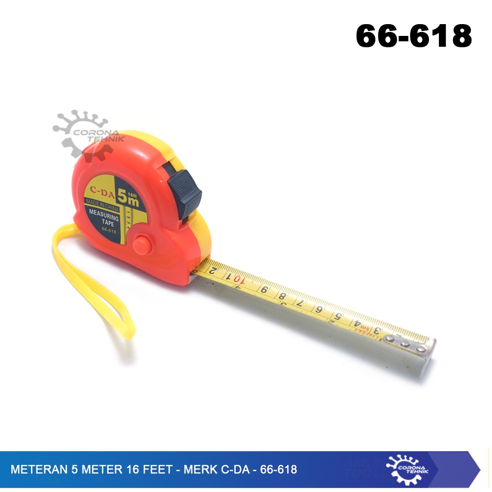 C-DA - 66-618 - Meteran 5 Meter 16 Feet - Merk