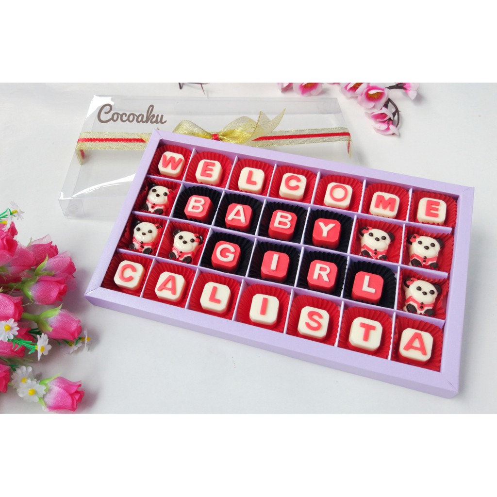 

Cokelat kado Baby newborn (box mika 28 sekat)