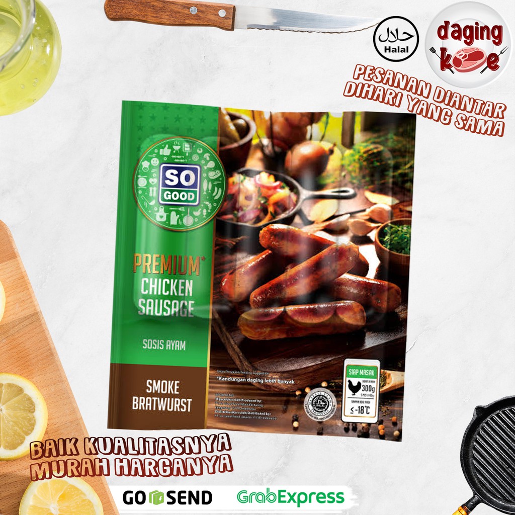 

SOSIS AYAM ASAP SO GOOD SMOKED CHICKEN BRATWURST PREMIUM 300 gr DK072