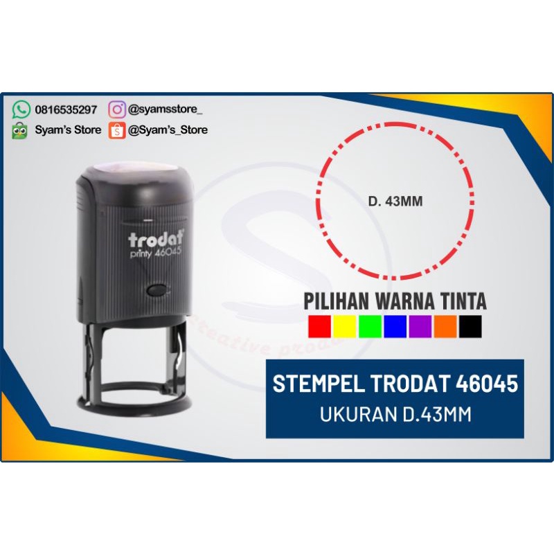 

Stempel TRODAT 46045, stempel bundar, dinas, pemerintah, logo, koperasi dll