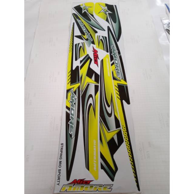 Striping Yamaha Mio sporty kuning nyala