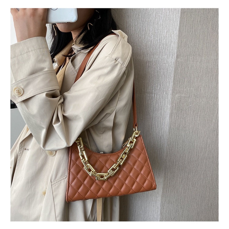 TM-78 tas wanita selempang bag rhombus rantai elegan import korea jepang
