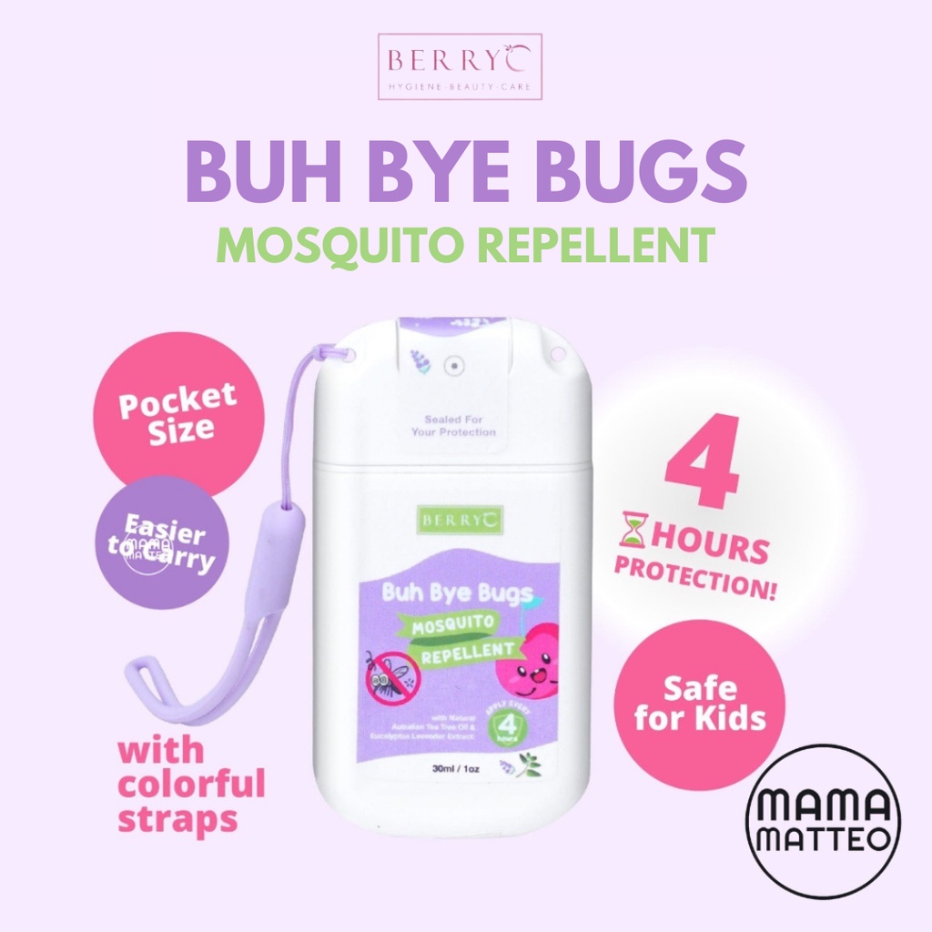 BerryC BUH BYE BUGS Mosquito Repellent dengan Antibacterial Spray 30ML / Pengusir / Anti Nyamuk Demam Berdarah untuk Anak dan Dewasa / BANDUNG