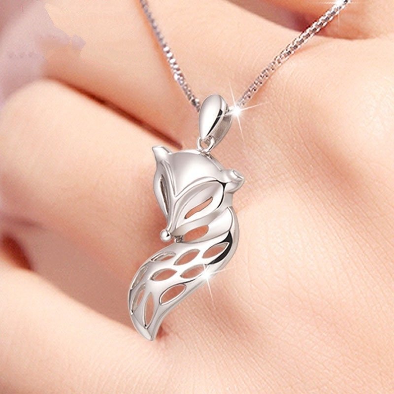 [Ready Stock]Fashion Fox Pendant Plated S925 Sterling Silver Necklace