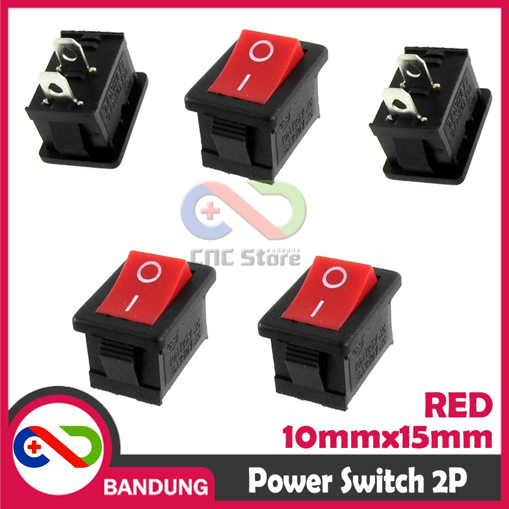 ROCKER SWITCH SAKLAR POWER KCD11 10X15MM 250V 3A 125V 6A AC 2 PIN SPST