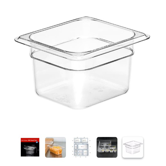 Polycarbonate Food pan 1/6 tinggi 10CM - foodpan 1/6 T10 tahan 100C