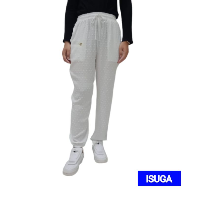 Isuga jogger pants putih