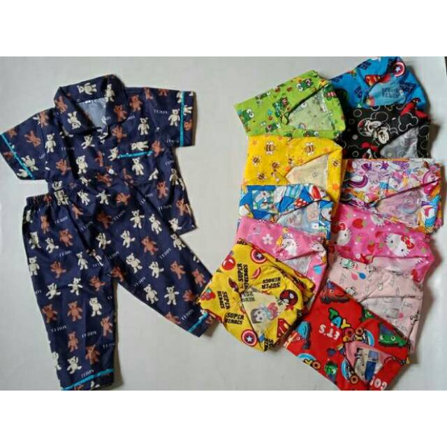 BAJU TIDUR ANAK/ Piyama anak usia 1-2-3-4-5-6-7-8-9-10-11 tahun