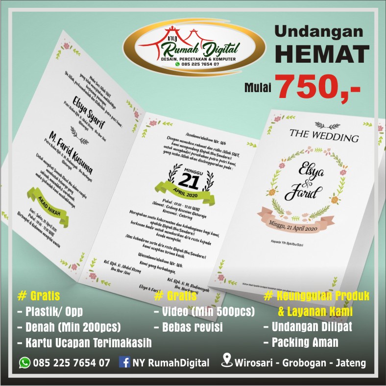 

Undangan Pernikahan Murah / Undangan Langsung Jadi