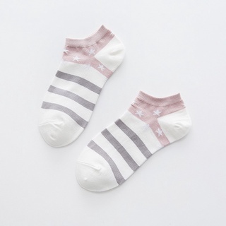 SF - Kaos Kaki Ankle Cute Kaos Kaki Pendek Polos dan Motif Semata Kaki Import Murah Motif Polos-COKLAT SALUR CREAM