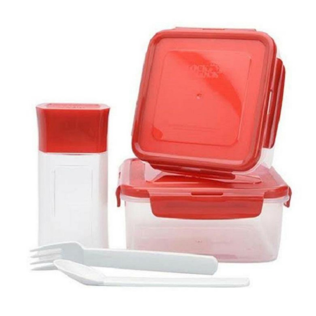 Lock n Lock Lunch Box Set Tempat Bekal Microwave Safe / Container Lock n Lock Sendok Botol Minum