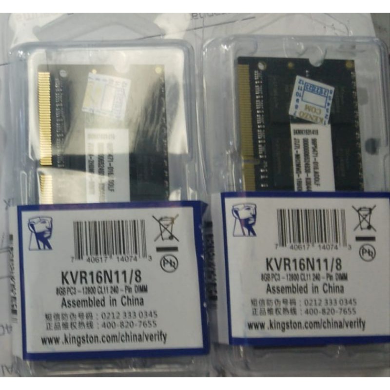 KINGSTON SODIMM RAM LAPTOP DDR3 8GB KVR16N11/8