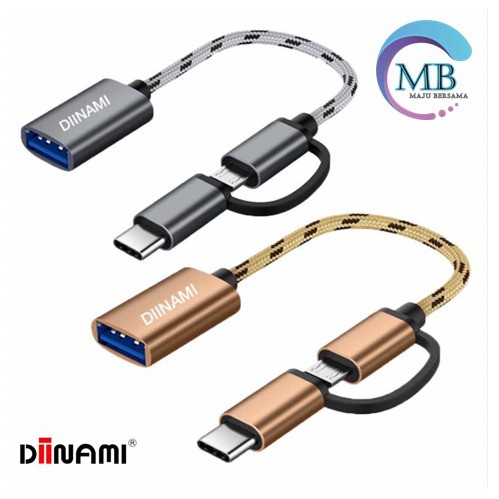 BM073 Kabel cable usb otg diinami 2in1 Micro dan tipe c usb 3.0 1913 MB1914