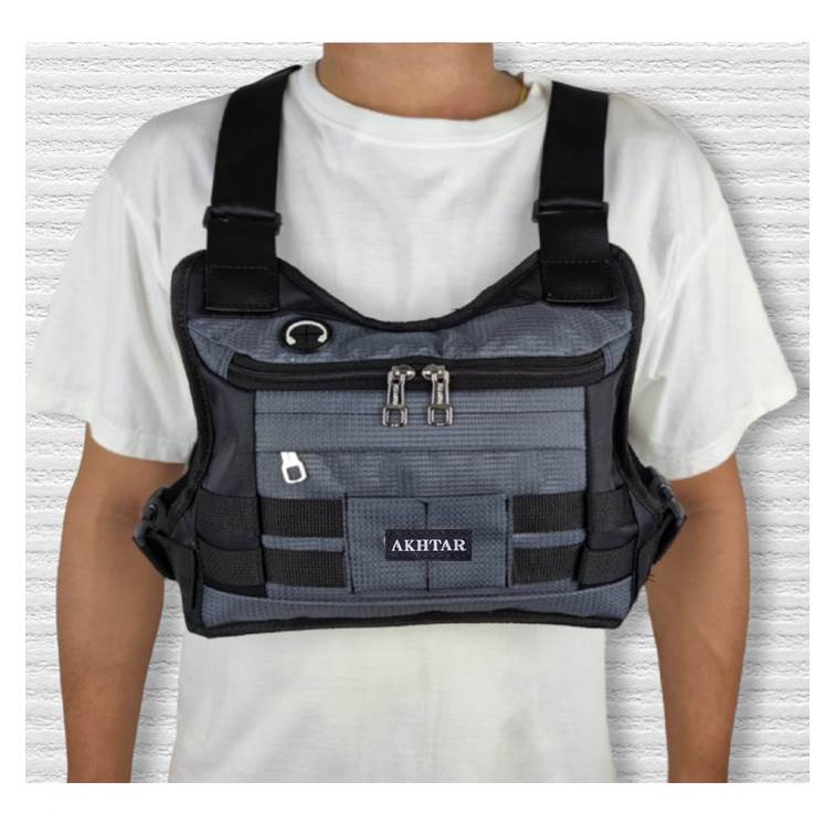 CHEST BAG//TAS DADA SIMPLE BLACK BIKERS/BISA BAYAR DI TEMPAT (COD)-6