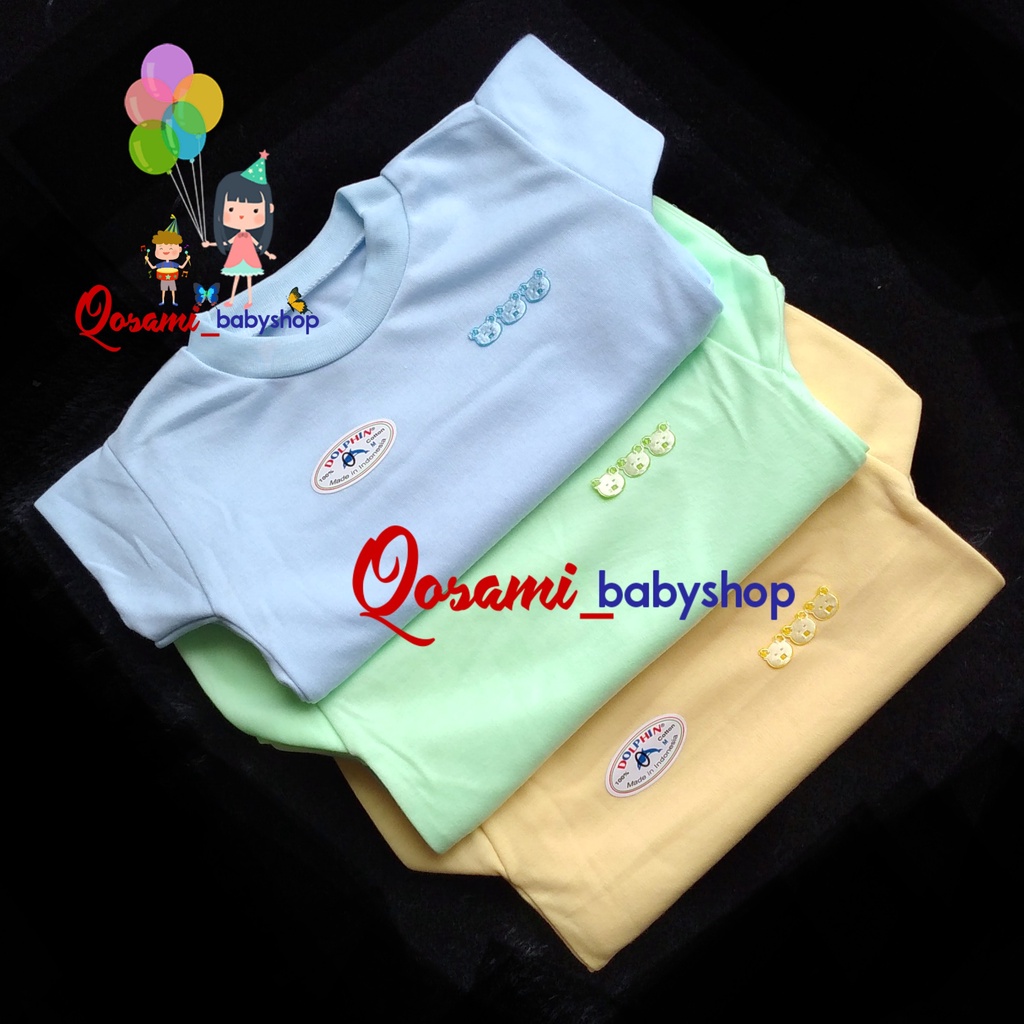 DOLPHIN 3 pcs  Oblong Pendek Bayi Polos Uk M, L, XL SNI