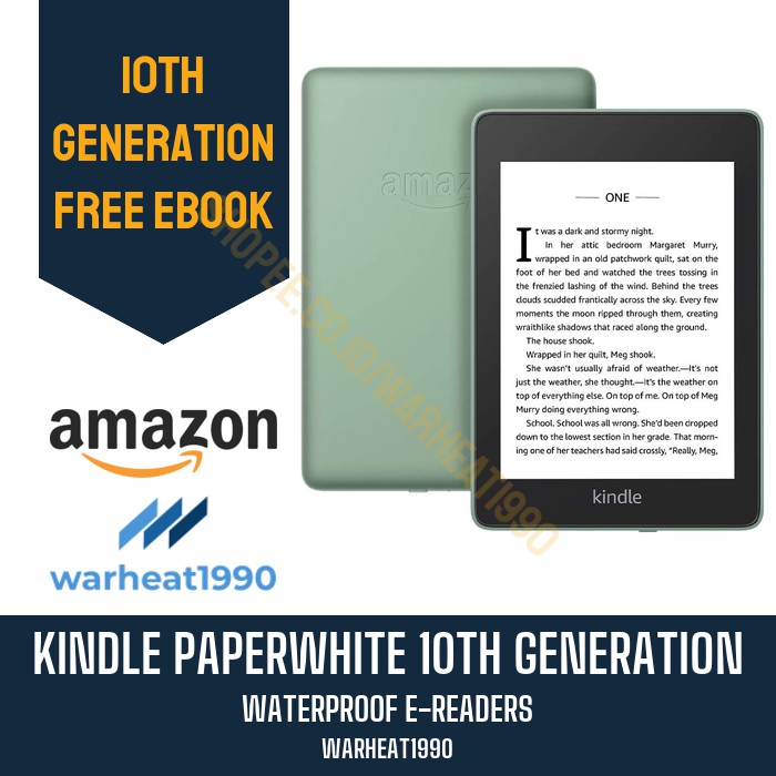 Amazon Kindle Paperwhite 10 / 10th Generation Waterproof Free Ebook-Sage