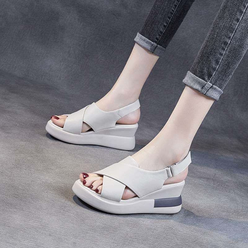 COD Sneakersdaily M60 Sepatu Sandal Wanita Wedges Korean Style Elegant