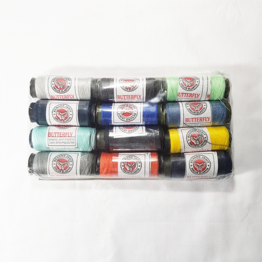 BENANG WARNA / BENANG JAHIT WARNA BUTTERFLY / BENANG JAHIT KECIL ISI12