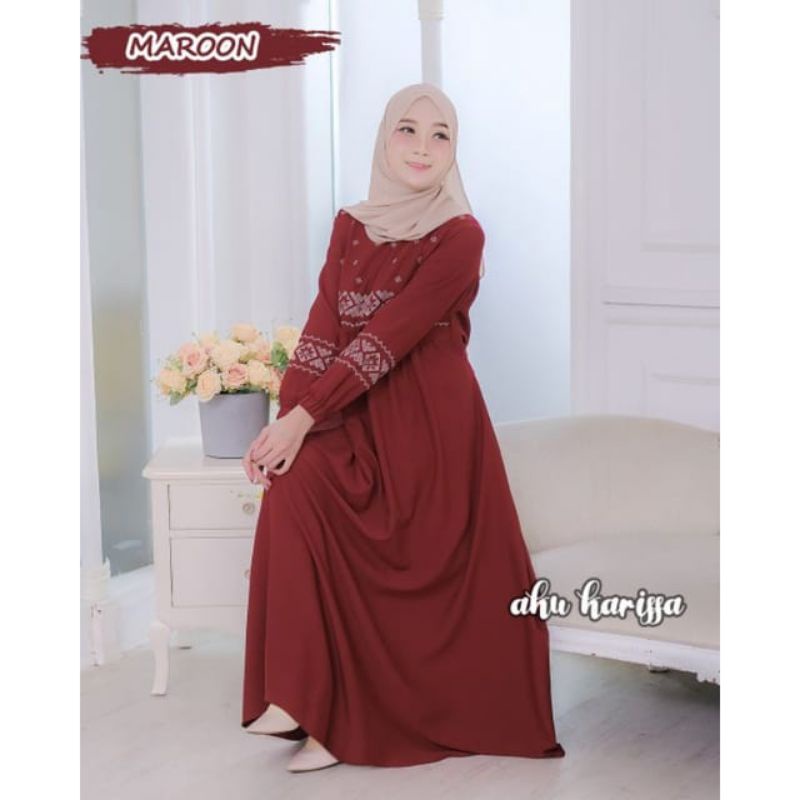 Gamis DZIFA BORDIR dress busui friendly terbaru termurah