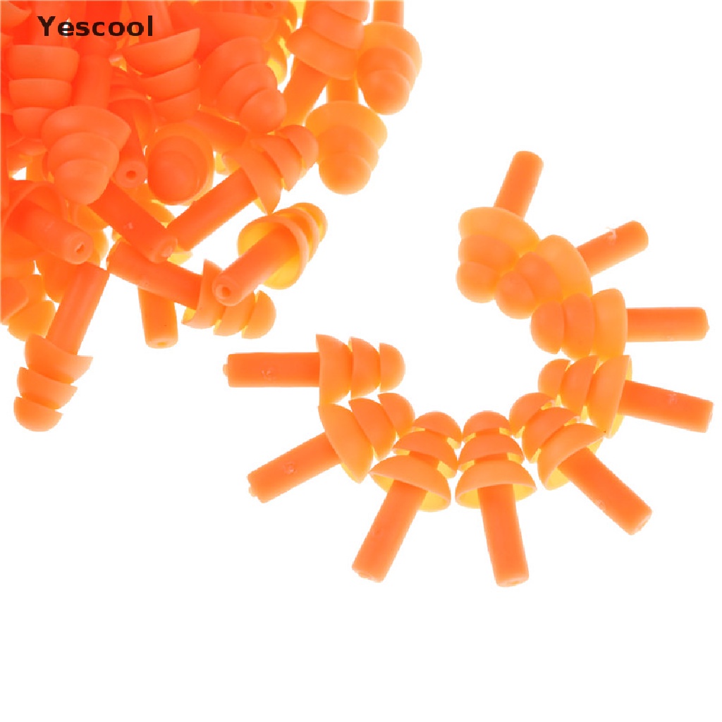 Yescool 20Pcs Ear Plug Silikon Anti Bising Nyaman Untuk Belajar Tidur