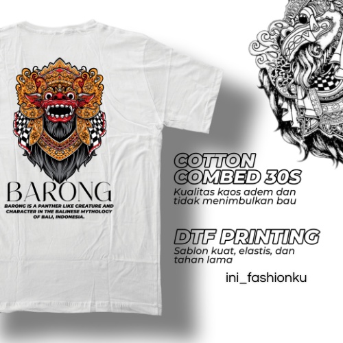 [FREE TOTEBAG] T-SHIRT DISTRO KEKINIAN DESAIN BARONG SPESIAL HUT KEMERDEKAAN / BAJU KAOS ATASAN DTF DESIGN BARONG SPESIAL UNISEX PRIA DAN WANITA BAGUS BISA COD