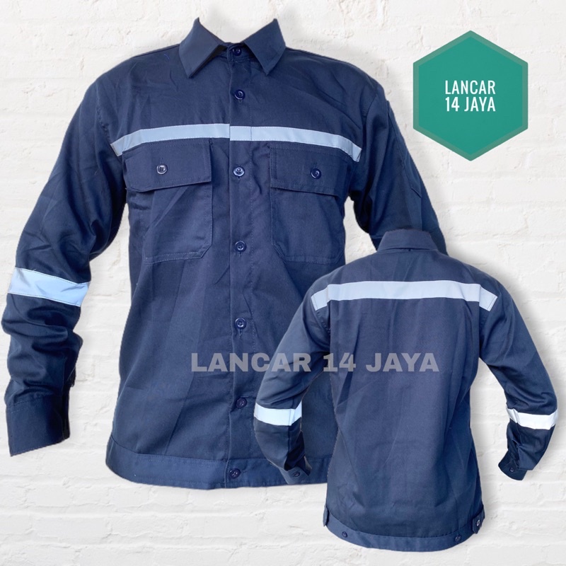 Atasan Safety Tangan Panjang - Seragam Proyek - Seragam Lapangan Skotlet - Wearpack Atasan - Katelpak atasan