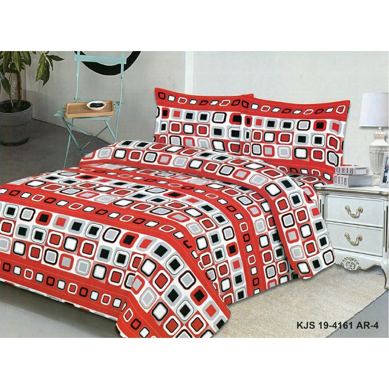 Sprei Disperse Minimalis Merah Putih