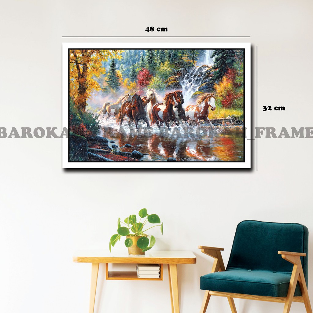 Poster Foto Lukisan Kuda Jaran 8 Delapan 32x48cm