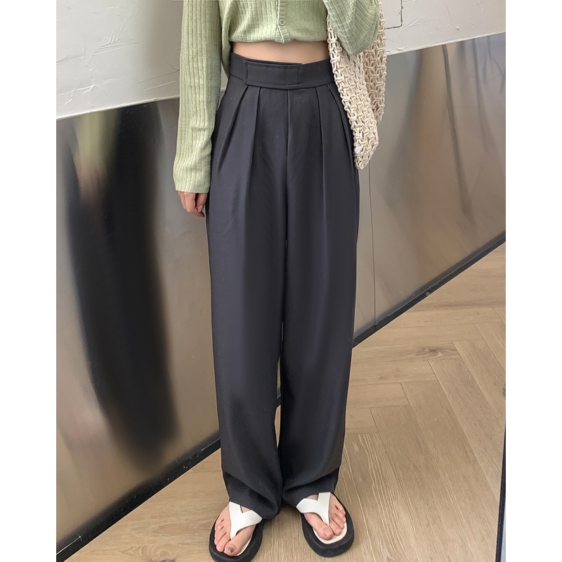 XIAOZHAINV Korean Style Velcro Celana Panjang Wanita High Waist Pants/Celana Kulot Highwaist/Celana Kulot Wanita