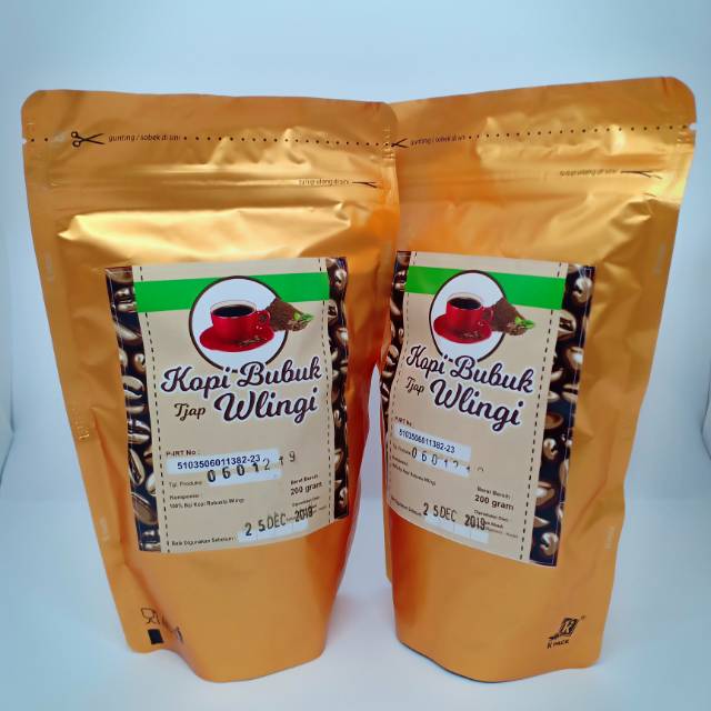 Kopi Bubuk Tjap Wlingi Kopi pilihan asli dari Wlingi tanpa campuran 200gr, Aromanya lembut.