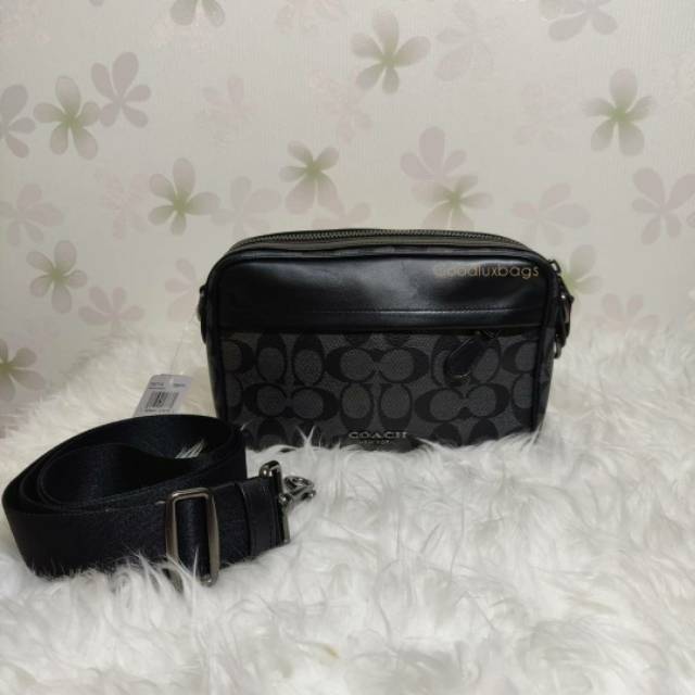 ORIGINAL Tas Pria Coach Graham Clucth Crossbody Signature Black