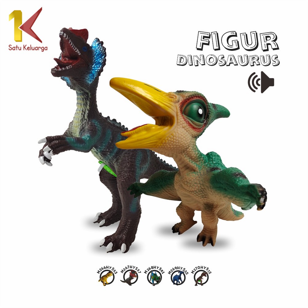 Satu Keluarga Mainan Action Figure Dinosaur M266 M270 Mainan Anak Dinosaurus Bunyi / Mainan Dino Din