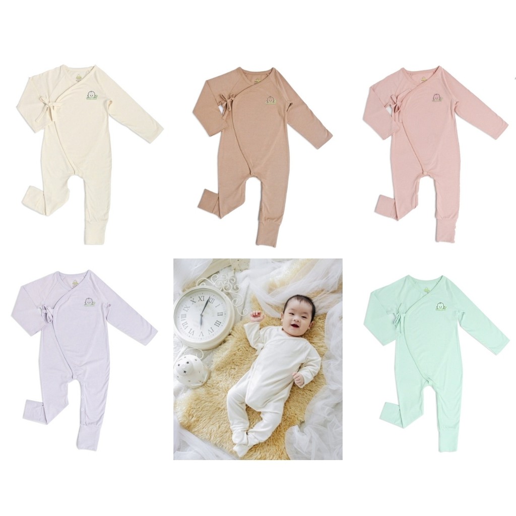 Shota Sleepsuit Bamboo and Bub - Piyama Kimono Anak Bayi Setelan Bambu Halus Baju Tidur Baby Kids