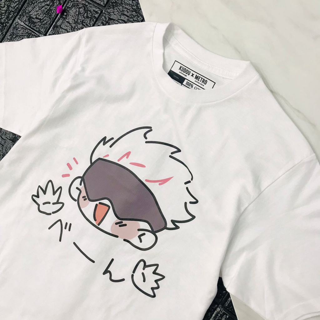 Tshirt Gojo Face Chibi Anime Manga Jujutsu Kaisen Kaos JJK Gojo Satoru Yowaimo Kiko is Dead Sensei Satoru