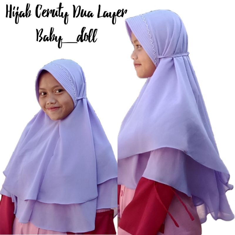 khimar ceruty babydoll dua layer grosir