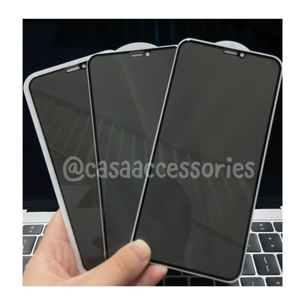 CASA Anti Spy Tempered Glass for Apple iPhone X / XS / XR / XS Max / 12 / 12 Pro Max - Privacy 0.3mm