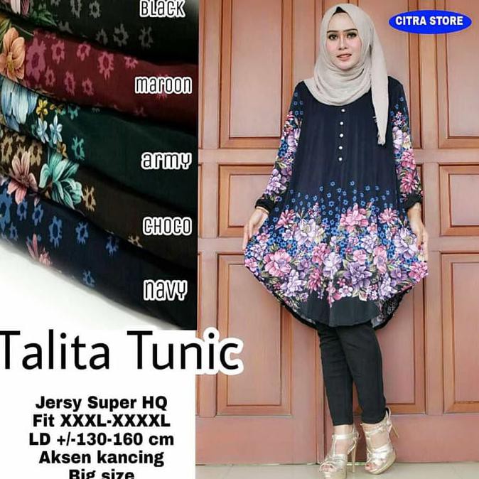 Bismillah . . . Talita Tunik / Tunik Jumbo / Baju Atasan Wanita Jumbo / Jersey Super Terlaris