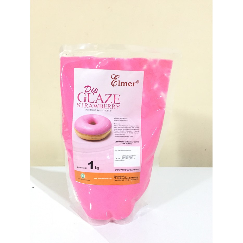 

Elmer Dip Glaze Strawberry 1kg (packing pabrik)