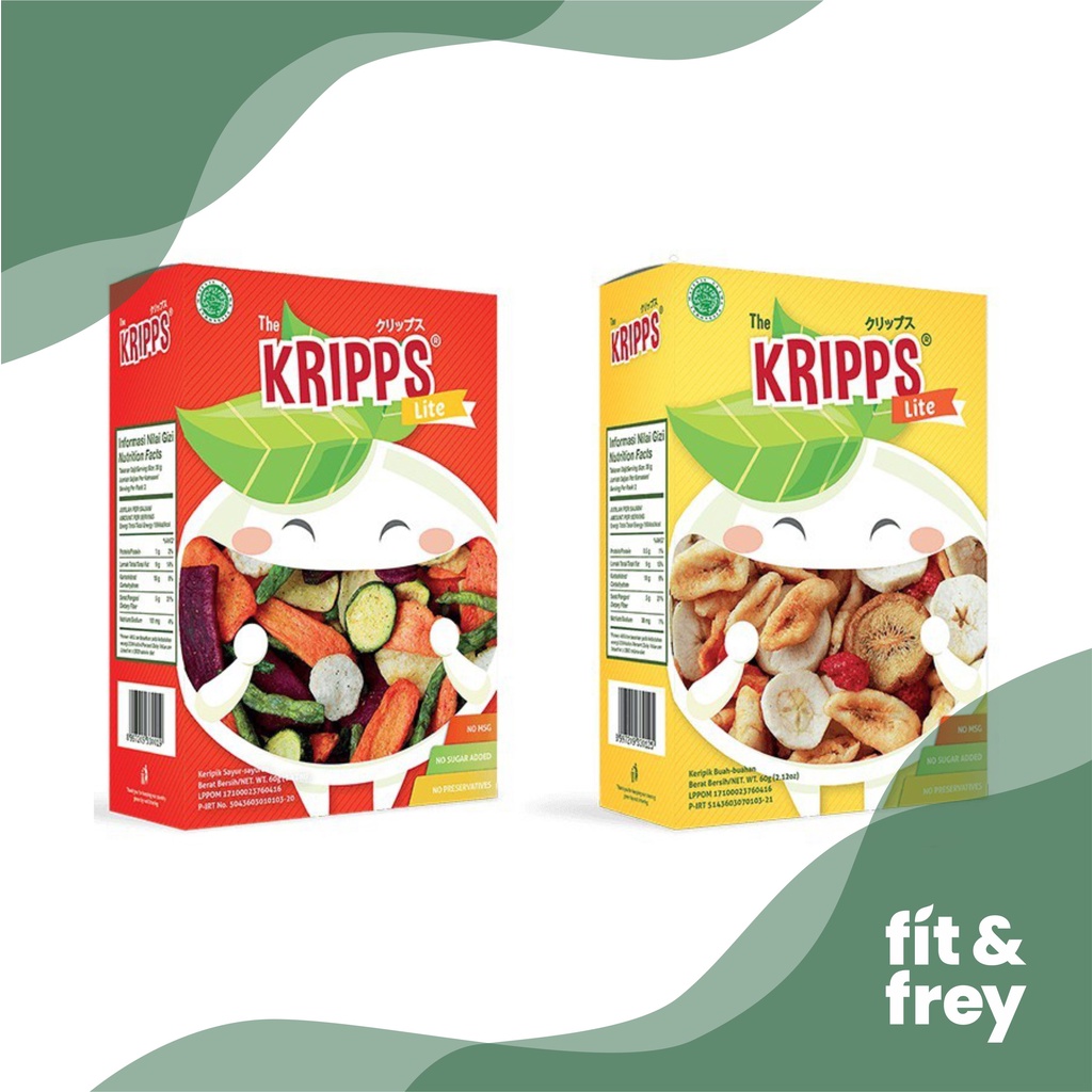 THE KRIPPS Lite 60g - Keripik Sayur Buah - Snack Sehat - Veggie / Fruit Chips