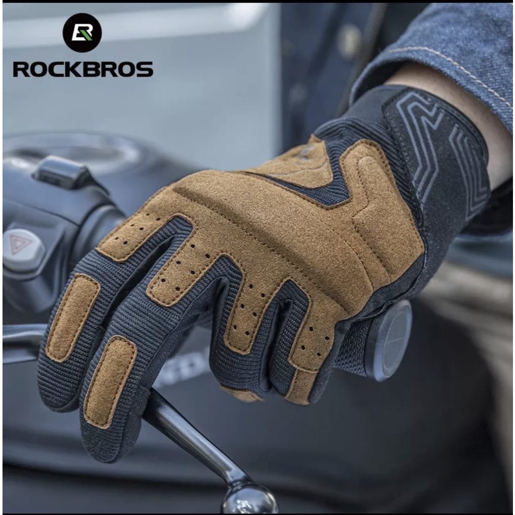 Rockbros Mt-003 Sarung tangan naik Motor &amp; sepeda bisa Touchscreen Gloves Unisex