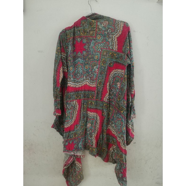 outer preloved warna pink fanta n hijau