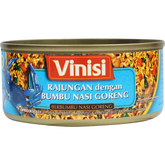 

Kepiting Rajungan Nasi Goreng Seafood Vinisi Kaleng 120 Gram (Pack)