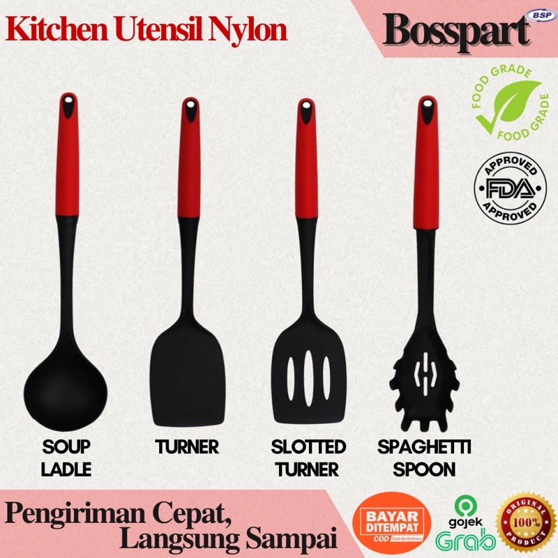 Sendok Masak Spatula / Kitchen Utensil Soup Ladle / Sendok Sup / Alat Masak Sodet Dapur Nylon Food Grade