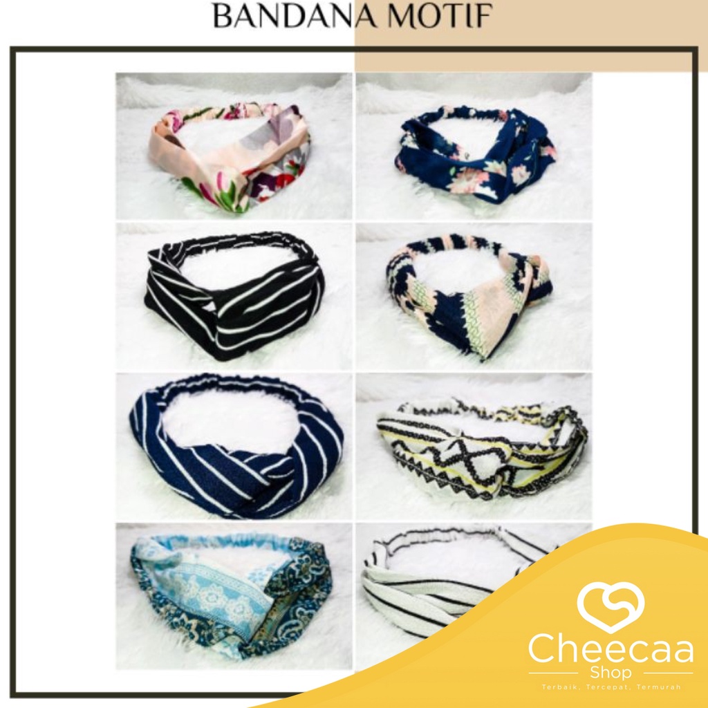 CC (ACC60) Bando Polos Salur Motif Bando Bandana Simpul Korea / Headband - Bando Bandana Korea Wanita