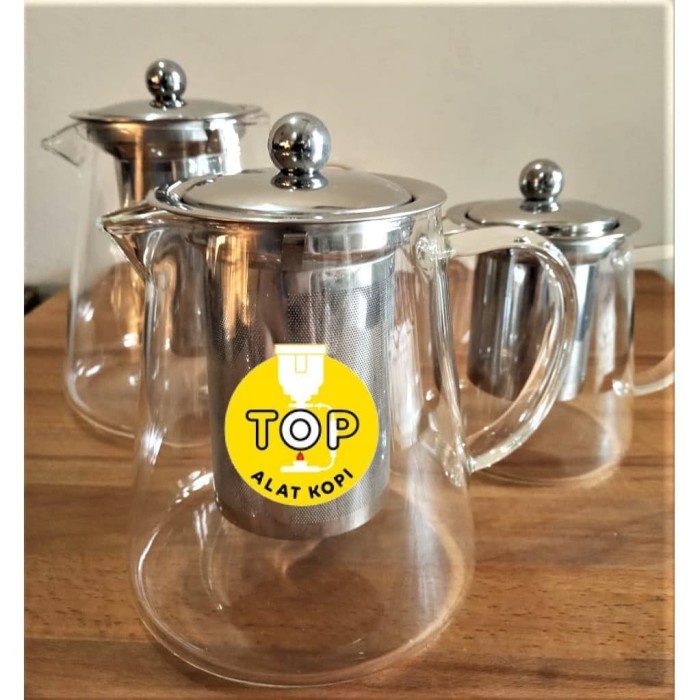 

DISKON - (BISA COD) Teko teh teapot tea maker 750ml bahan kaca bisa langsung diatas api