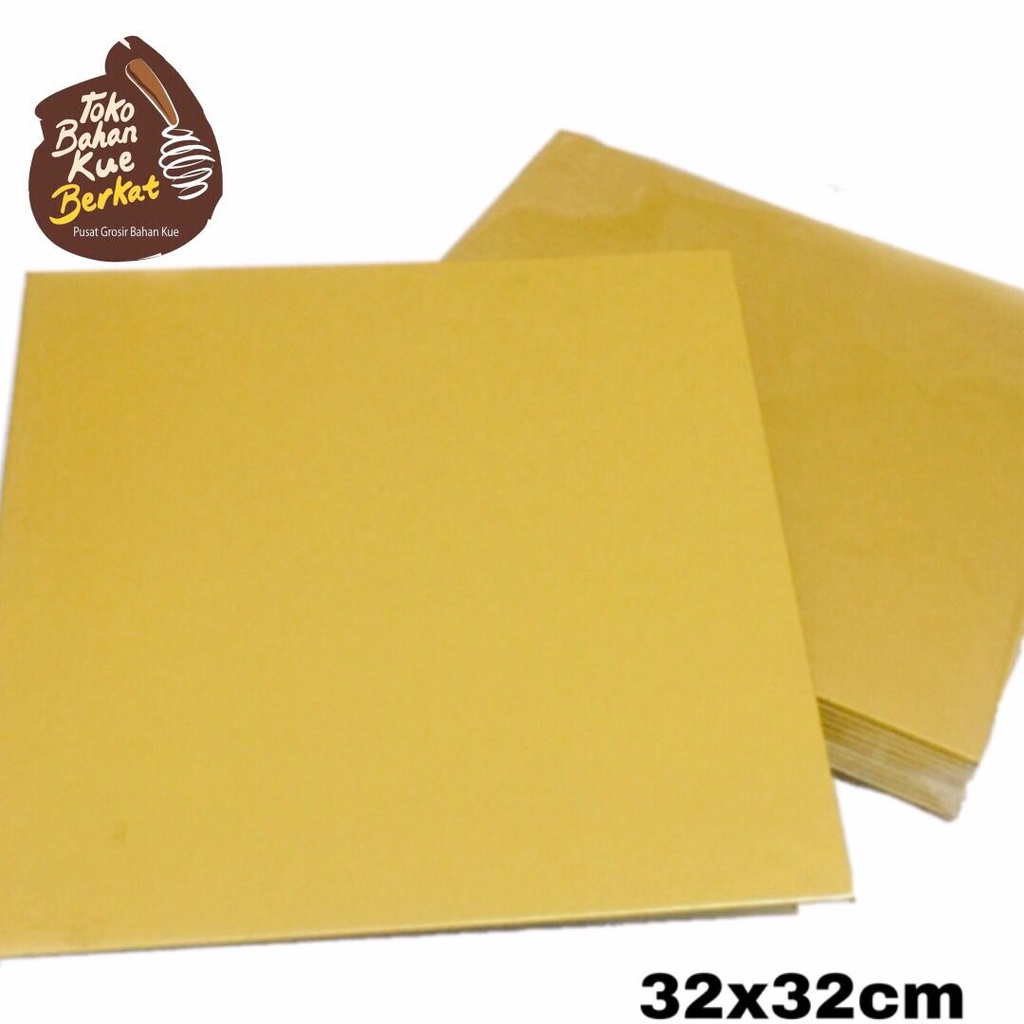 CAKE BOARD GOLD SQUARE / TATAKAN KUE KOTAK EMAS (10PC) - 32x32