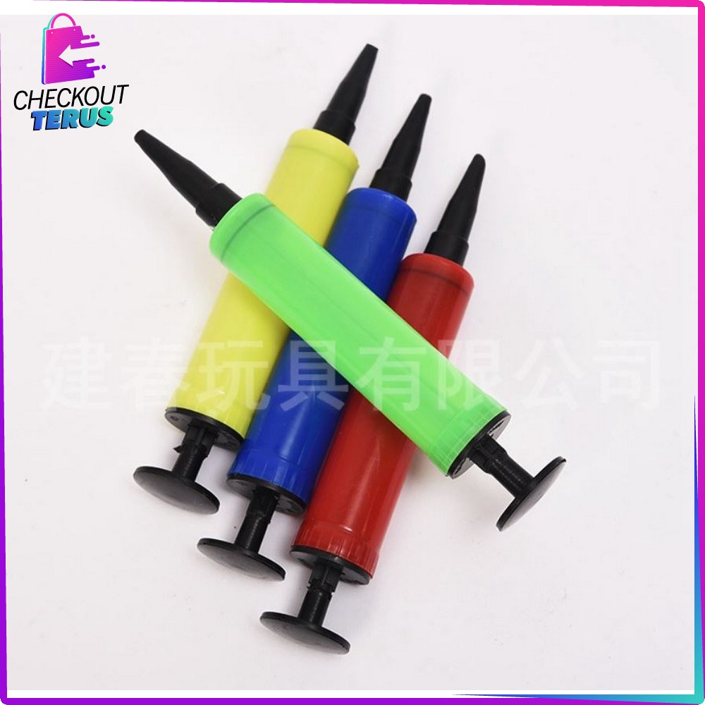 CT C389 Pompa Balon Tangan Manual Warna Warni  Mini Pompa Hand Pump Pompa Angin Pompa Balon Kecil Portabel